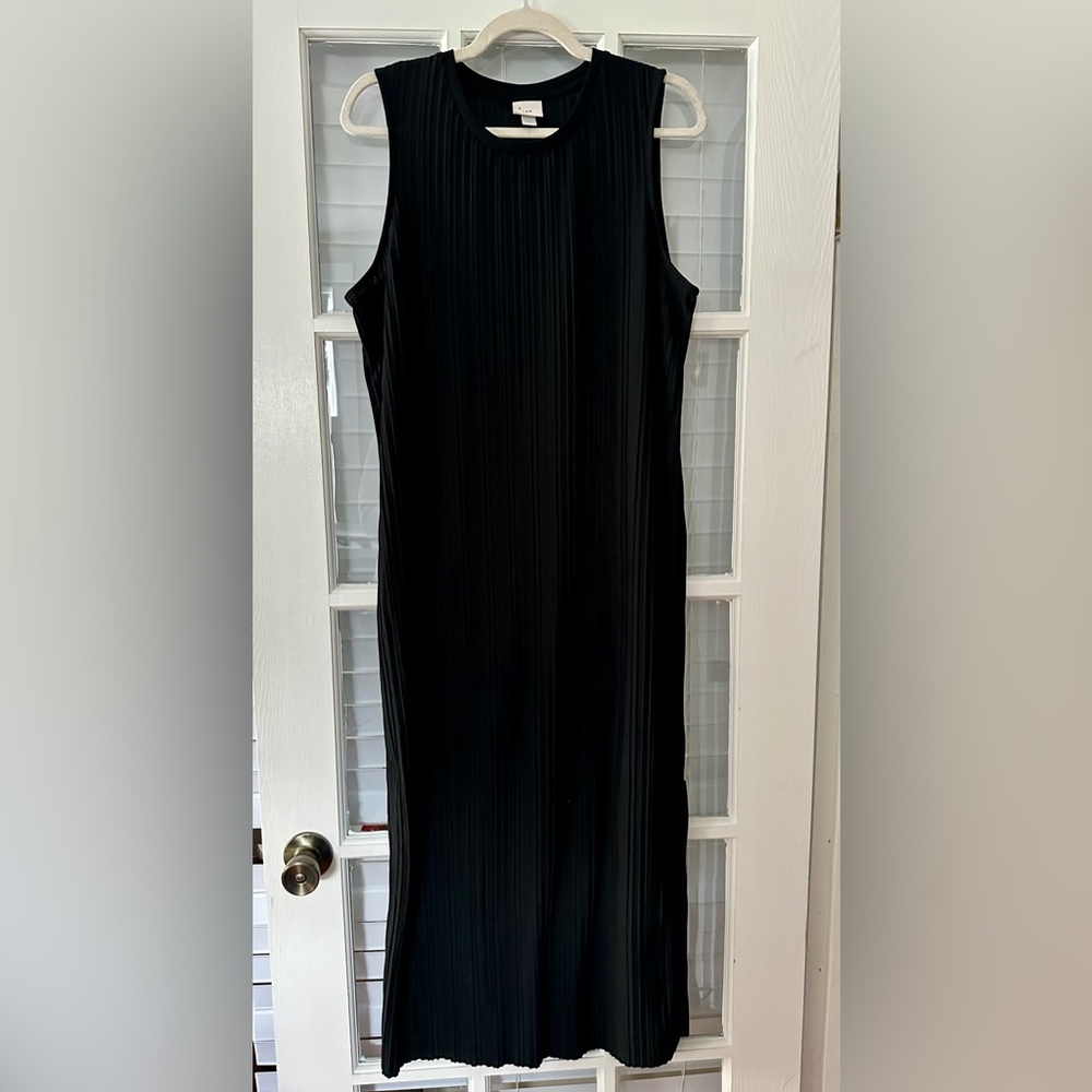A New Day Women’s L‎ Black Pleated Sleeveless Midi Dress | SKU 0444